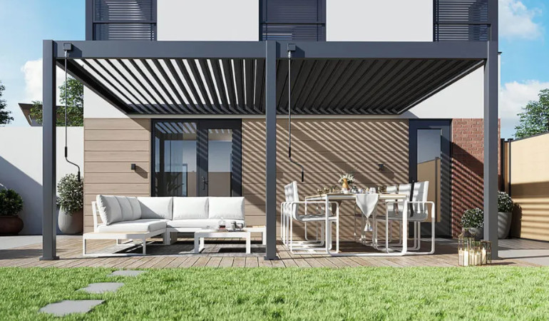 Pergola przyścienna DELUXE Wall 3,6x5,3 Anthracite - Gutroof