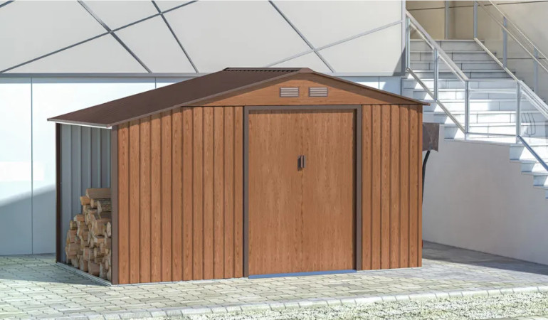 Domek narzędziowy drewutnia MADISON 342x191cm Walnut - HARDMAISTER