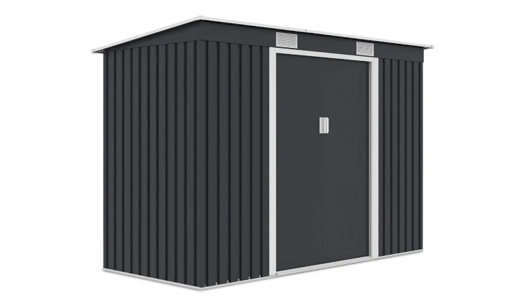 Domek ogrodowy OREGON o wymiarach 261x121cm Cold Grey od Hardmaister na białym tle