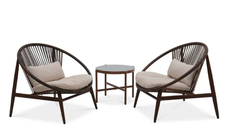 Zestaw do ogrodu GALLA 2+1 Brown - Focus Garden na białym tle