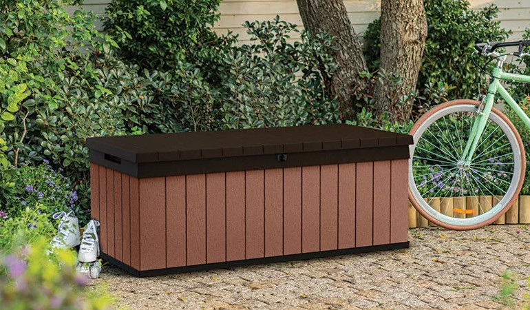 Skrzynia ogrodowa DARWIN BOX 380L Wood Brown - Keter w ogrodzie