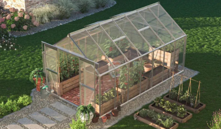 Szklarnia poliwęglanowa Slide-In 244x429cm Silver - Cultivo w ogrodzie wraz z uprawą 