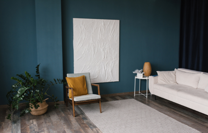 zamiokulkas to roślina oczyszczajaca powietrze ustawiony w salonie