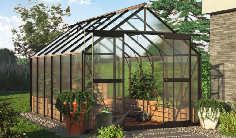 Szklarnia ogrodowa poliwęglanowa Slide-In 244x370cm Black - Cultivo w ogrodzie