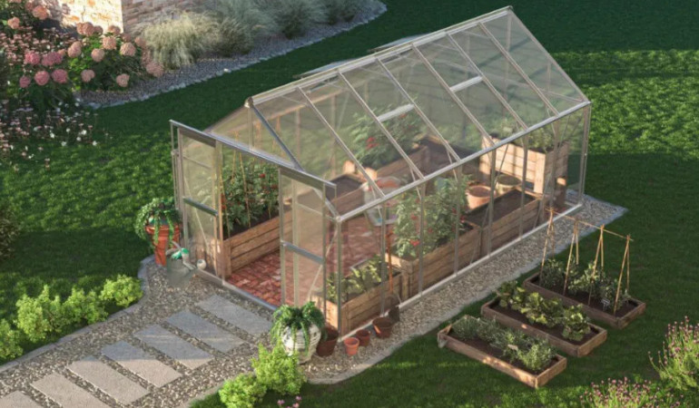 Szklarnia poliwęglanowa Slide-In 244x429cm Silver - Cultivo w ogrodzie 