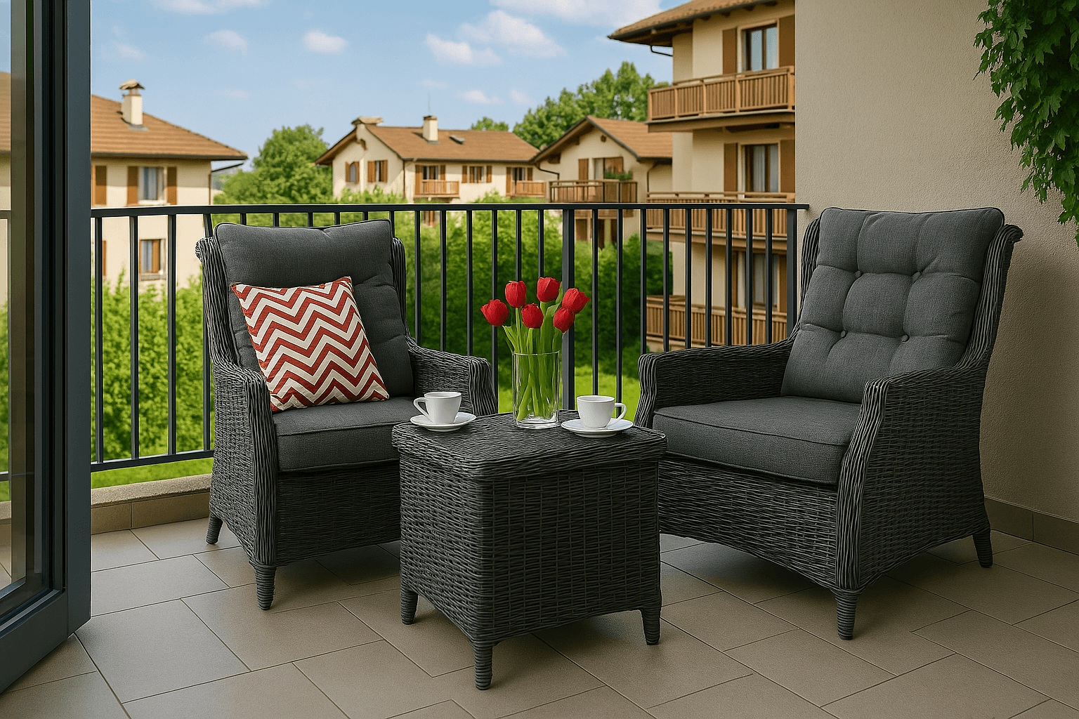 Meble balkonowe Trivento Duo od Focus Garden, technorattan