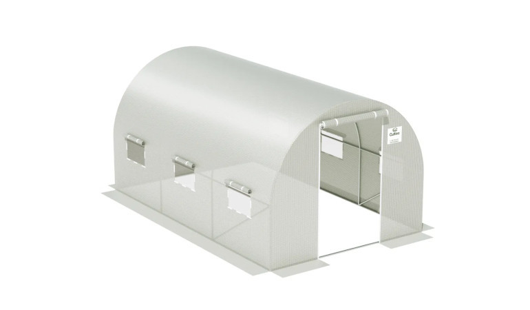 Tunel Foliowy 2,5x4x2 - 10m2 3 sekcje Biały Cultivo na białym tle