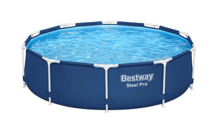 Zestaw basen stelażowy Steel Pro na białym tle